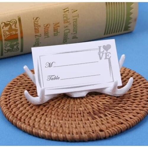 100pcs/lot Wedding Decoration Resin Antler Place Card Holder for Wedding Favors Supplies Wholesale SN981