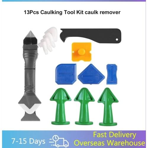 13Pcs Hand Caulking Tools Kit Caulk Remover Tools Silicone Sealant Finishing Tool Caulk Nozzle Applicator Tool for Window