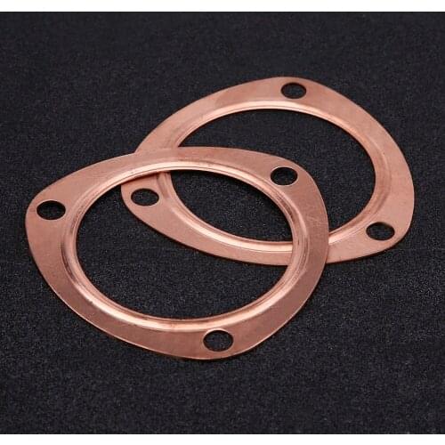 2pcs 3inch Copper Header Exhaust Collector Gaskets Reusable for SBC BBC 302 350 454 383 Exhaust Gaskets