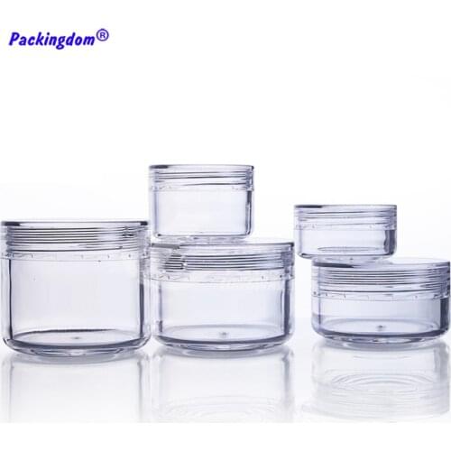 20pcs Plastic Cream Jar Clear Cosmetics Pot Container Refillable Eyeshadow Storage Box for Glitters Daily Use 3g 5g 10g 15g 20g