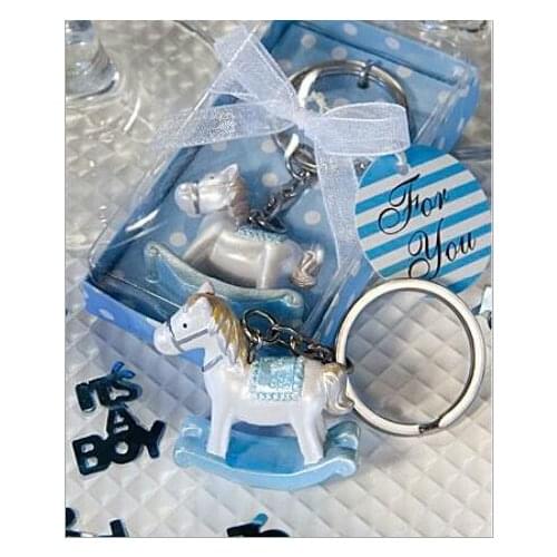 30pcs/Lot)+Baby Girl Shower Favors & Gift Pink Rocking Horse Keychain Birthday Party Souvenirs & Giveaway For Guest