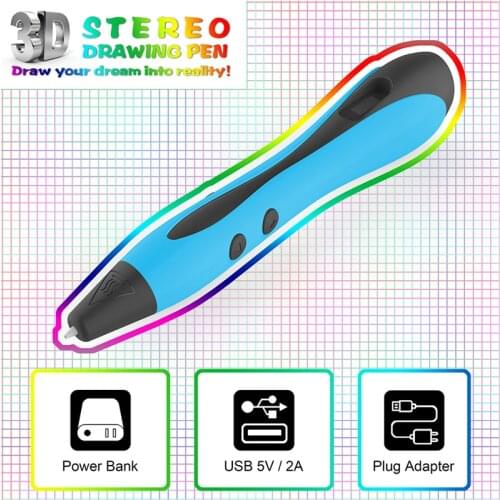 3D Pen DIY 3D Printer Low Temperature 3d Printing Pen Best for Kids With PCL Filament 1.75mm Christmas Birthday Gift