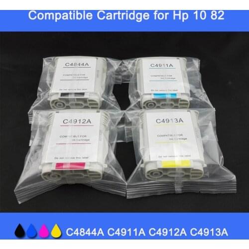 INK WAY Free Shipping 4 Pack Ink Set use for HP10 82 C4844A C4911A C4912A C4913A for HP 500 500ps 800 800ps etc