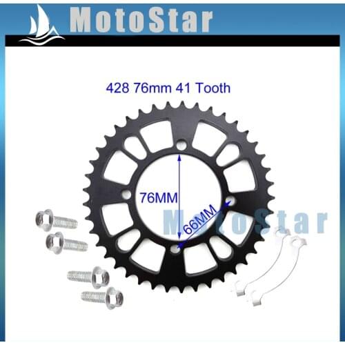 428 76mm 41 Tooth Rear Chain Black Sprocket For Chinese Pit Dirt Bike 50cc 70cc 90cc 110cc 125cc 140cc 150cc 160cc