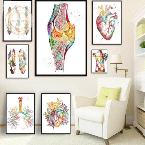 Abstract Human Anatomy Muscular System Canvas Painting Modern Medical Body Map Poster Wall Art Pictures Decor Clinic Hospital