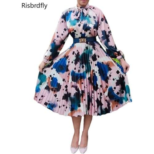 African Dresses for Women African Women 2021 New Arrival Summer Long Sleeve Printing Dress African Clothes