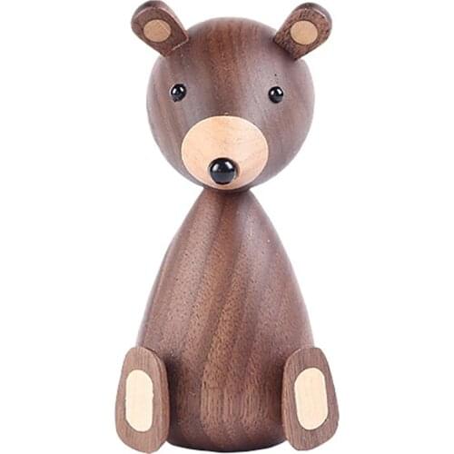 Wooden Ornaments Animals Nordic Walnut Squirrel Crafts Desk Decoration Figurines For Interior Statues Sculptures Home Lovely