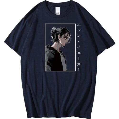 Japanese Anime Attacks on Titan Eren Yeager T-shirt Casual Short Sleeves Printed T-Shirt Unisex Tops kawaii clothing