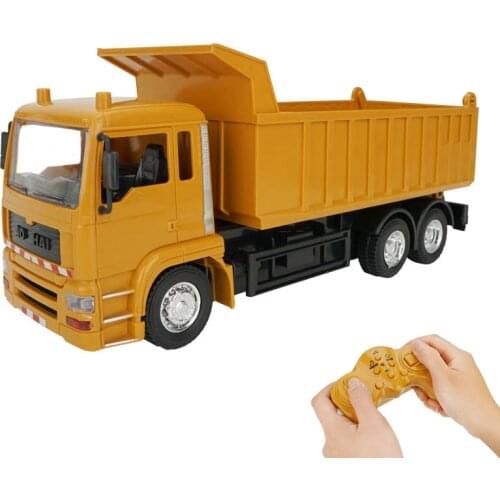 2.4Ghz RC Dump Truck Car 4WD 10 Channel RC Engineering Truck for Children Birthday Gifts Yellow Transporter sand play Toys