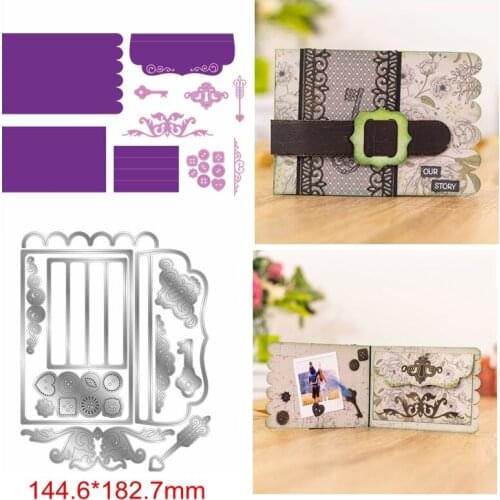 Key Button Arrow Of Love Crown Square Flower Frame Metal Cutting Dies Handmade Embossing Paper Album Photos Scrapbook Cards Dies