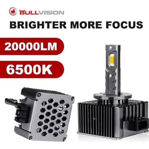 BULLVISION D1S HID Headlight 20000LM CSP Chips D2S D3S D4S D5S D8S 6500K White 90W D1R D2R D3R D4R Plug&Play Wireless Xenon Bulb