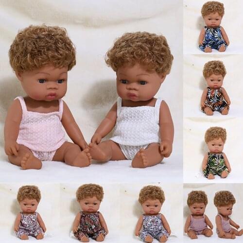 35cm Summer Black Reborn Baby Doll Bath Play Short Curl Hair Baby Doll Dress Full Silicone African Reborn Bebe Toys Girl Doll