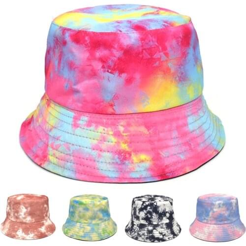 3D Print summer cotton Adult Bucket Hat Sunscreen Fisherman Hats Colorful outdoor travel cap Top Flat Sun caps Sunhat