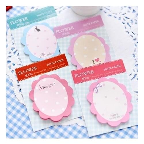 Kawaii Korean Stationery Vintage Flower Sticky Message Notes / Cute Notepad / Mini Paper Memo Pad
