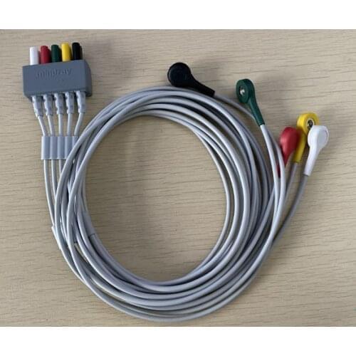 Mindray original 6-pin 5-lead integrated AHA lead cable for Mindray EA6151B 0010-30-43116