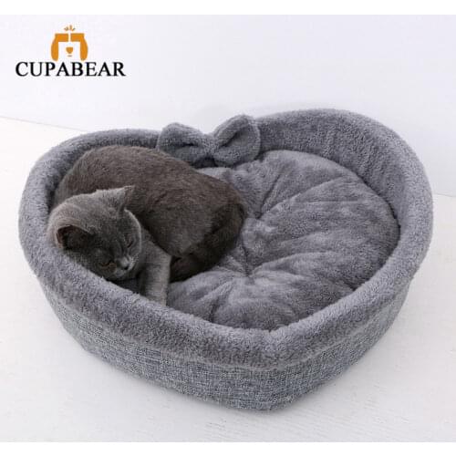 Heart Shape Soft Cozy Cat Pet Bed Mat For Large Small Puppy Dog Fasion Warm Cushion Nest Basket Kennel Kitten House Accessories