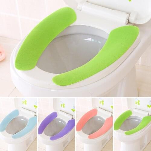 2019 New Washroom Warm Washable Health Sticky Toilet Mat Seat Cover Pad Household Reuseable Soft Toilet Seat Cover 4 Colors