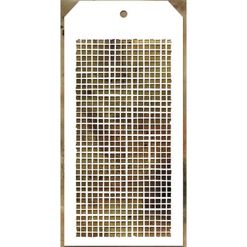 2021 New Label Tag Plastic Stencil For DIY Craft Making Square Grid Pattern Scrapbooking Background Card No Metal Cutting Dies