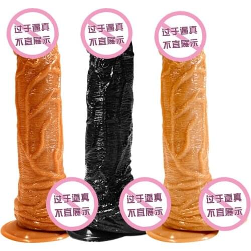 Sexy Huge Dildo Female Masturbator Super Soft Realistic Penis Dildo Double-layer Silicone Suction Cup Dildos For Women Big new