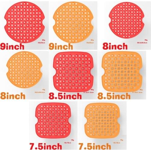7.5/8/8.5/9Inch Reusable Air Fryer Liner Square Round Silicone Non-Stick Baking Pad Mat Pastry Tools Kitchen Accessories