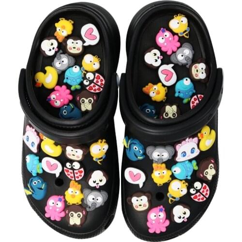 Shoe Charms Decoration Shoe Accessories Bag Apparel Cute Duck Ladybug Monkey Giraffe Shoe Accessories for Croc Jibz Kids Party