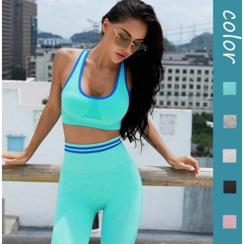 Push Up Fitness Leggings Sets High Waist Gym Yoga Suits Seamless Sports Bras Sets Workout Training Yoga Sets Active Sportswear