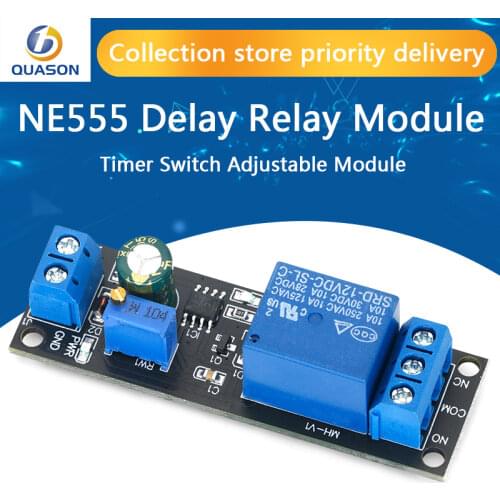 DC 12V Timer Delay Relay Shield Module NE555 Timer Switch Adjustable Controller Module 0 to 10 Second 0~10S Car Oscillator