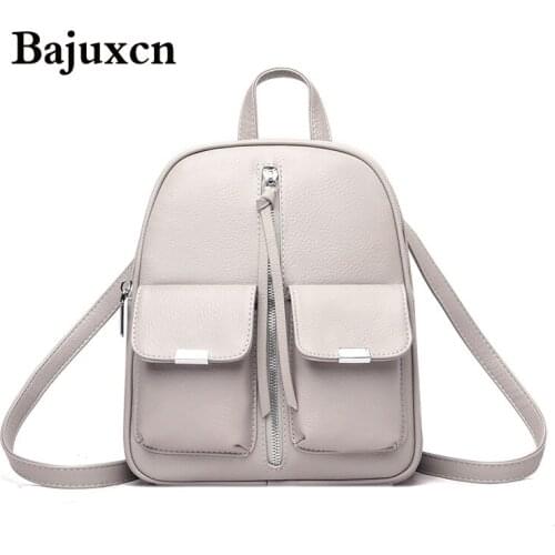 White Brand luxury zipper backpack 2021 soft leather waterproof bag college style young student bag white famous designer design