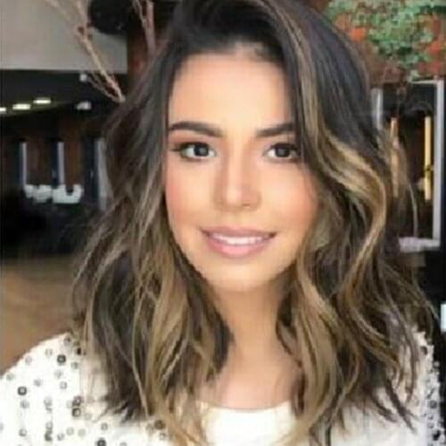 Piano Brown Blonde Wig Wavy Wig for White/Black Women Hair Wigs Heat Resistant Synthetic Wig Natural Fake Hair Romance Style