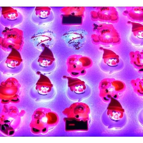 Christmas LED small brooch with light cute cartoon halloween party glowing props 25pcs/set