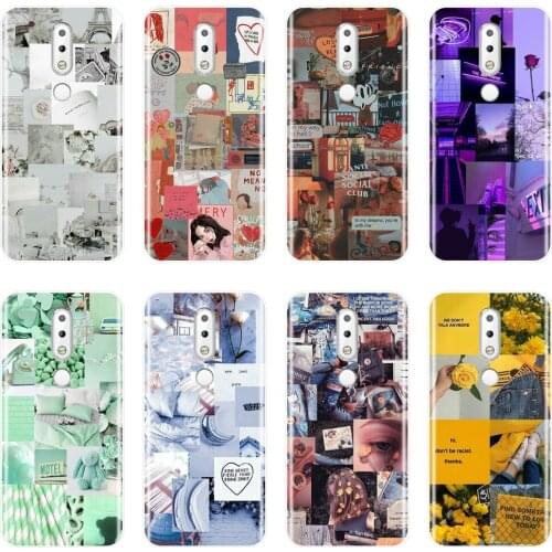 Yellow Puzzle Purple Flower Phone Case Silicone For Nokia 2.1 3.1 5.1 6.1 7.1 Soft Back Cover For Nokia 2.1 3.1 5.1 6.1 7.1 Plus