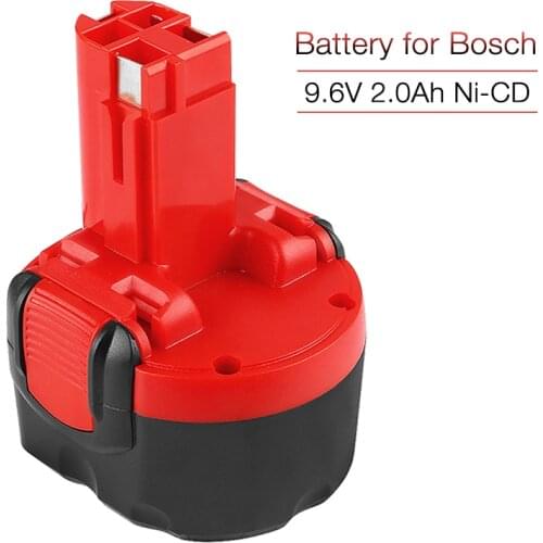 Replacement 9.6V 2.0Ah Ni-Cd Battery for Bosch 2607335707 2607335272 BAT0408 BAT100 BAT119 BH984 GDR 9.6 V PSR 9.6 VE-2 PSR 960