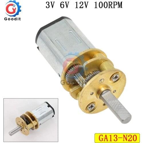 GA13-N20 DC Motor Linear Actuator 100RPM DC 3V 6V 12V Speed Reduction Gear Low Speed Deceleration for Electronic Toy Motor