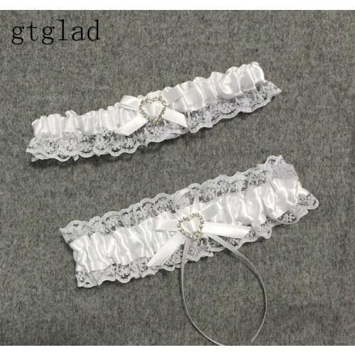 Wedding Garter Blue Rhinestone White Embroidery Floral Sexy Garters for Women/Female/Bride Thigh Ring Bridal Leg Garter 5214