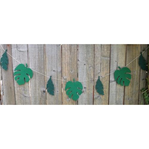 Tropical Leaf Jungle wedding felt Garlands baby shower birthday buntings Church nursery decor baptism banners