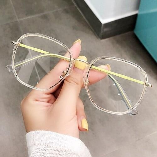 SO&EI Vintage Square TR90 Women Glasses Frame Fashion Anti-Blu-ray Clear Lens Eyewear Retro Men Optical Goggle Eyeglasses Frame
