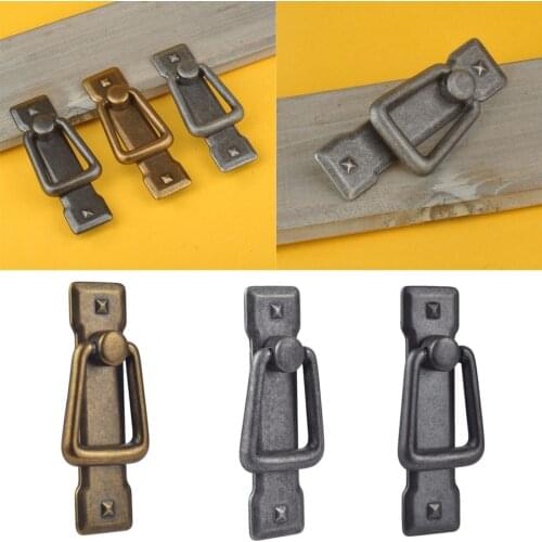 Vintage Kitchen Cabinet Cupboard Dresser Door Drawer Drop Ring Pull Handles Knobs + Screw