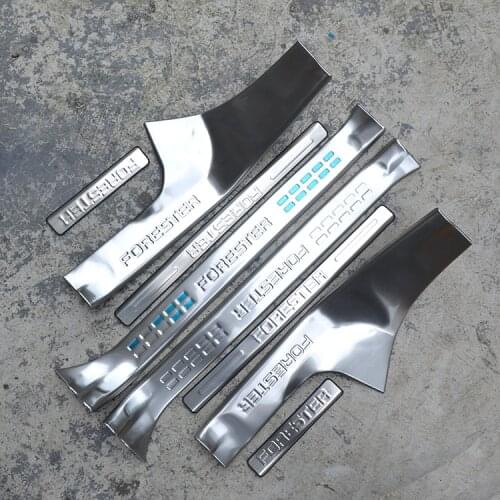 High quality stainless steel inside external Scuff Plate/Door Sill Protector Sticker For 2013-2018 SUBARU FORESTER(8PC)