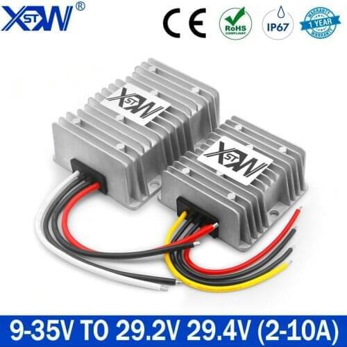 XWST DC DC 9-35V 12v 24v 28V to 24V Constant Current Battery Charger to 29.2V 29.4V 2A 3A 4A 6A 8A for for Dual-battery Charger