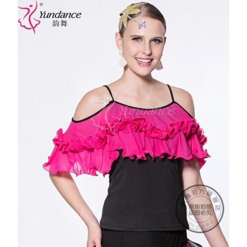 Customized Lady Latin Dancing Shirt Modern Dance Costume Waltz Valse Tango Galop Fox Trot Social Dance Suit Sleevelss B-2720