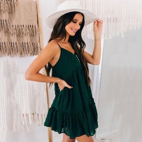 Black White Spaghetti Strap Dress for Women 2021 Summer V-Neck Sexy Leisure Pure Color Fashion Full-skirted Dresses