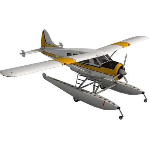 1:32 DHC-2 Beaver Seaplane aircraft 3D Paper Model Space Library Papercraft Cardboard House For Children Paper Toys