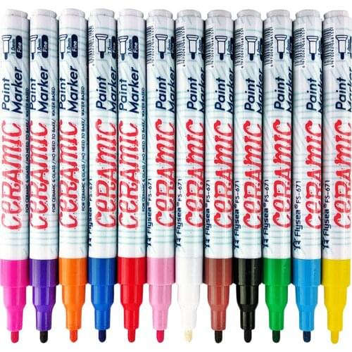 12pcs Rock Pebble Ceramic Glass Painting Paint Pens Permanent Waterproof Paint Marker Pens for Easter Eggs DIY