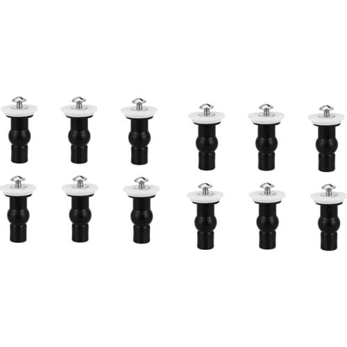 12Pcs Toilet Seat Screws,Universal Expanding Rubber Screw Top Fixing Hinges Fitting WC Blind Hole Plastic Washers Nut