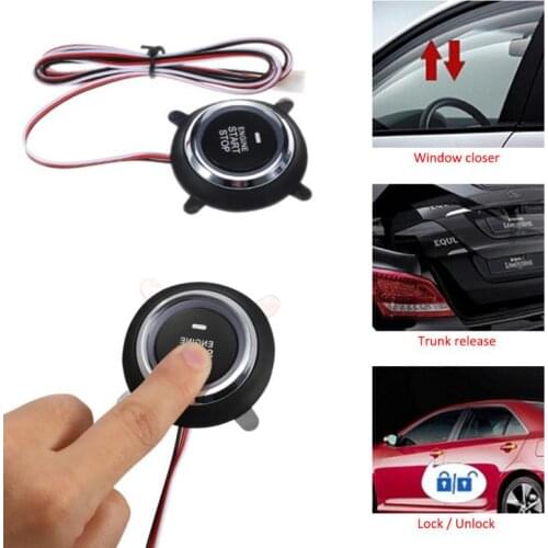 12V Car Alarm Car Engine Push Start Button RFID Lock Ignition Starter For Car Keyless Entry Start Stop Anti-theft System
