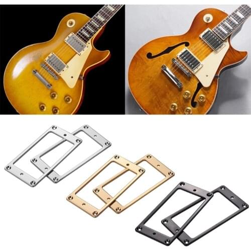 2pcs Electric Guitar Humbucker Pickup Ring Thickness 2mm Metal Flat Frame Mounting Ring LP Guitar Accessories