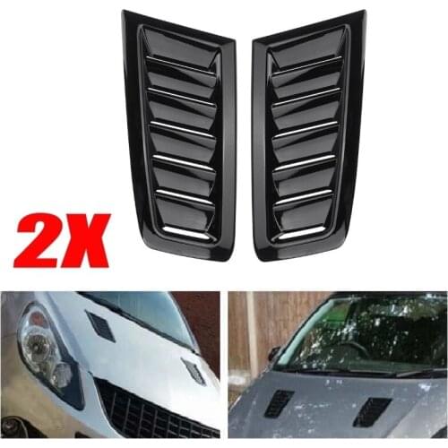 2PCS Universal Car Front Bonnet Vents Hood For Ford Focus MK2 For BENZ For Audi For BMW For Honda For Civic Chromium Styling