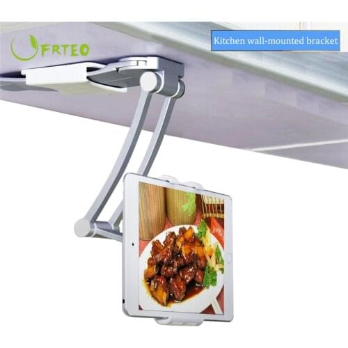 2 in 1 Wall Desk Kitchen Tablet Mount Stand Flodable Aluminum Alloy Desktop Lazy Holder Support For iPad Samsung 4-10.5" Tablet