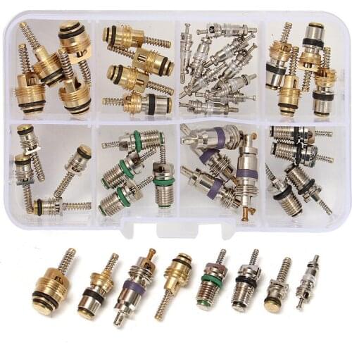 45 Pcs Automotive Air Auto Car Conditioning Valve Core For R134a Replacement Kit Durable Quality
