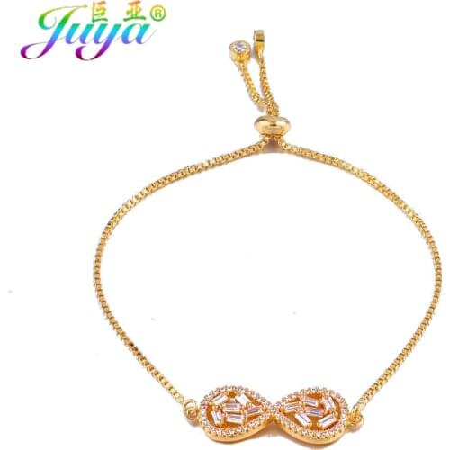 Hand Made AAA Cubic Zirconia Gold//Rose Gold Infinity Charm Bracelets For Women Men Couple Jewelry Bracelets